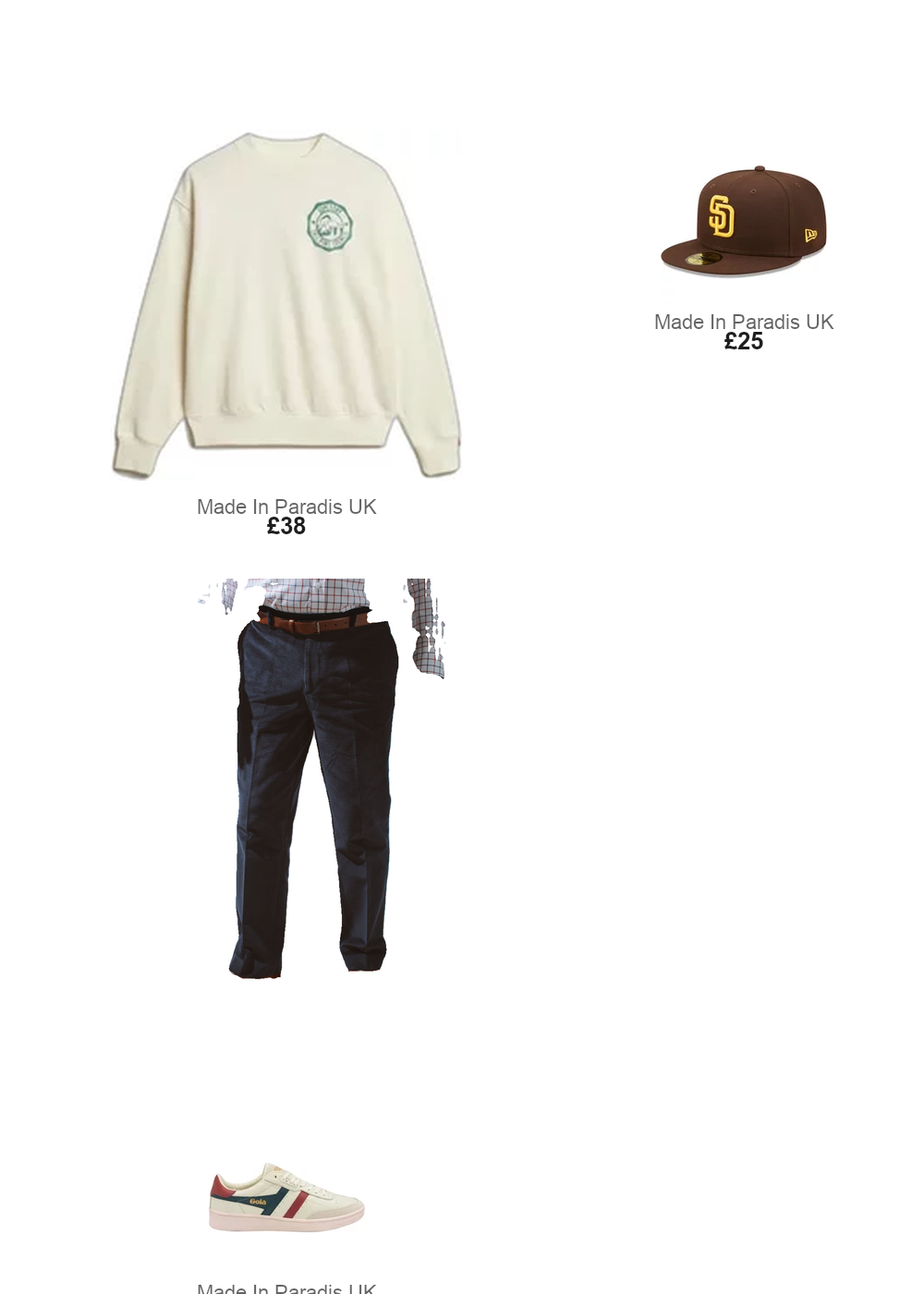 The complete outfit featuring Golding Golding Corduroy Trousers in Navy