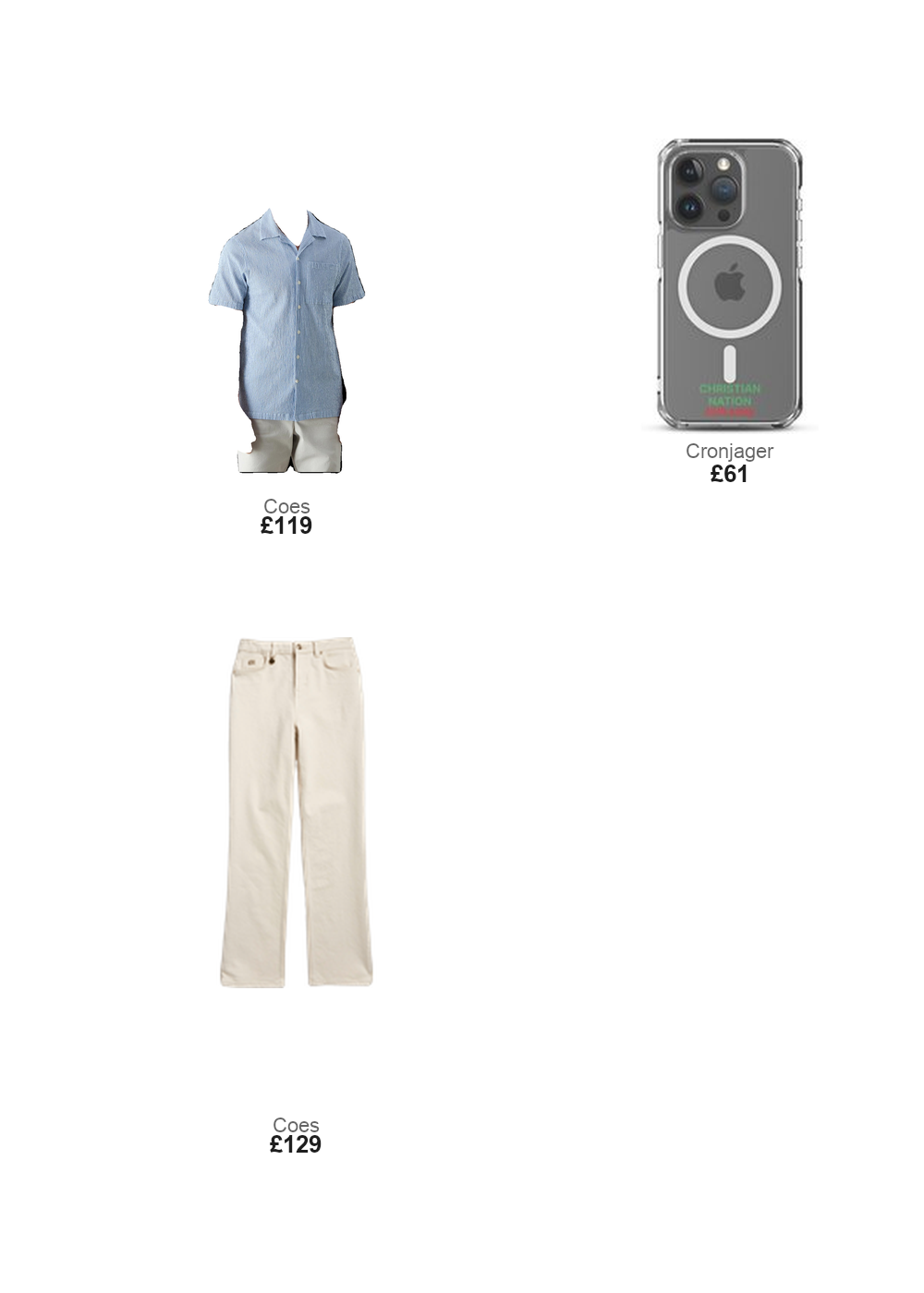 The complete outfit featuring Irish Army Christian Nation - MagSafe® Clear Case for iPhone®