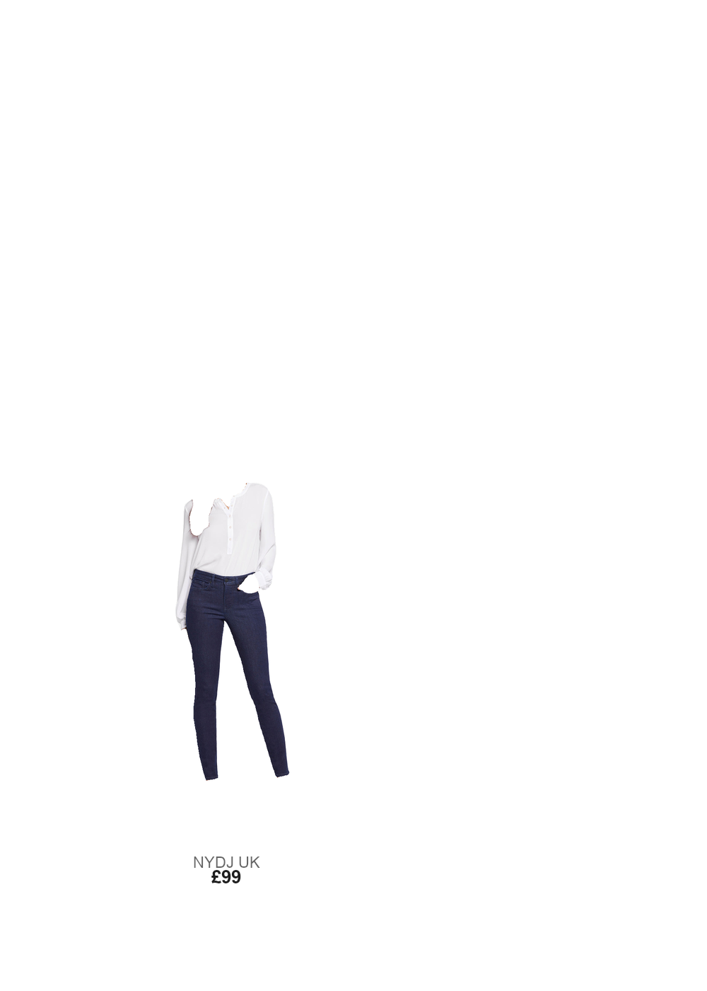 The complete outfit featuring Nydj Ami Skinny Jeans Dark Blue Premium Denim | Rinse