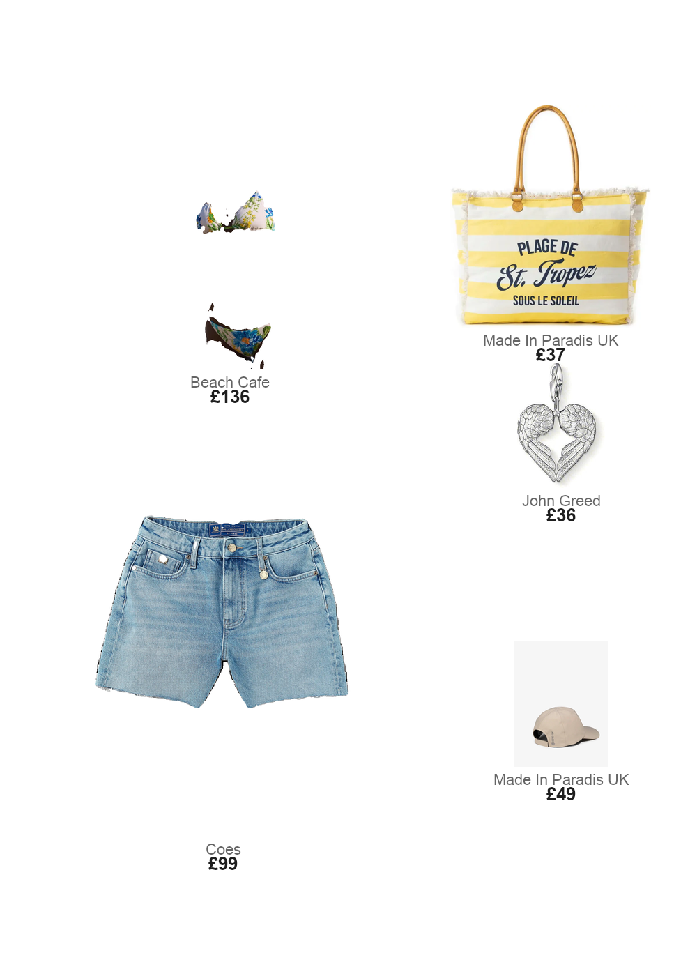 The complete outfit featuring PQ Swim Bluebell Embroidered Triangle Bikini