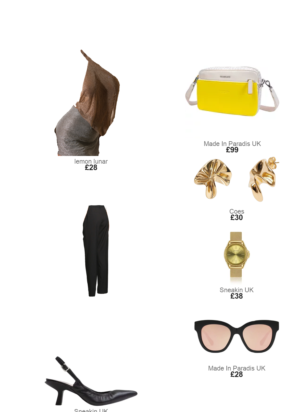 The complete outfit featuring THE SAMI DIAMANTE TOP BROWN