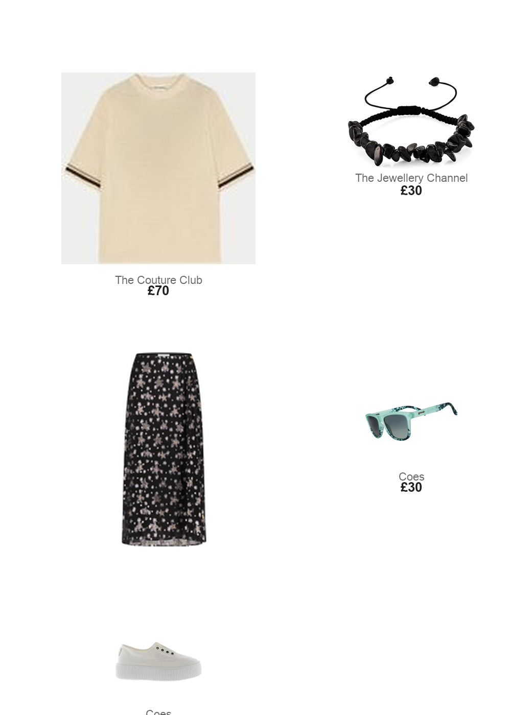 The complete outfit featuring TCC CROCHET KNITTED STRIPE T-SHIRT - OFF WHITE