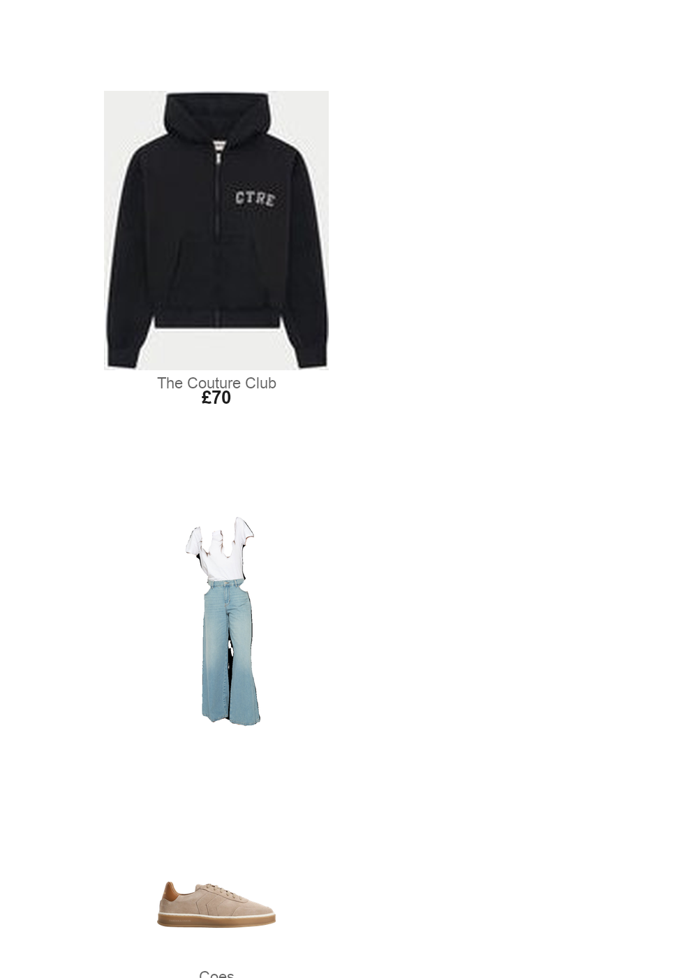 The complete outfit featuring TCC CTRE ZIP THROUGH RELAXED HOODIE - BLACK