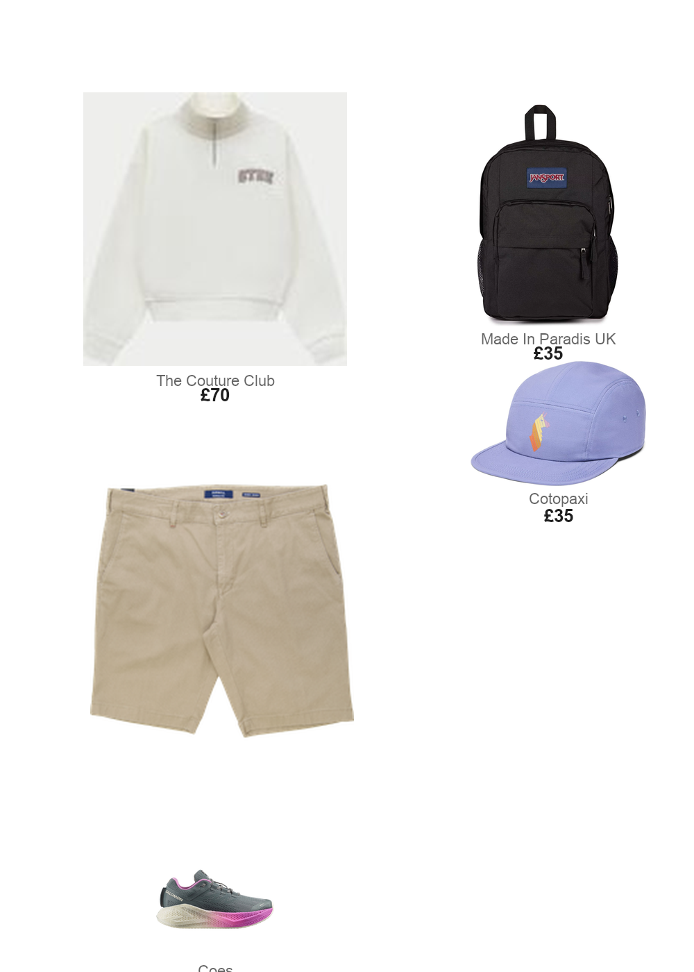The complete outfit featuring TCC CTRE QUARTER ZIP FUNNEL NECK - OFF WHITE
