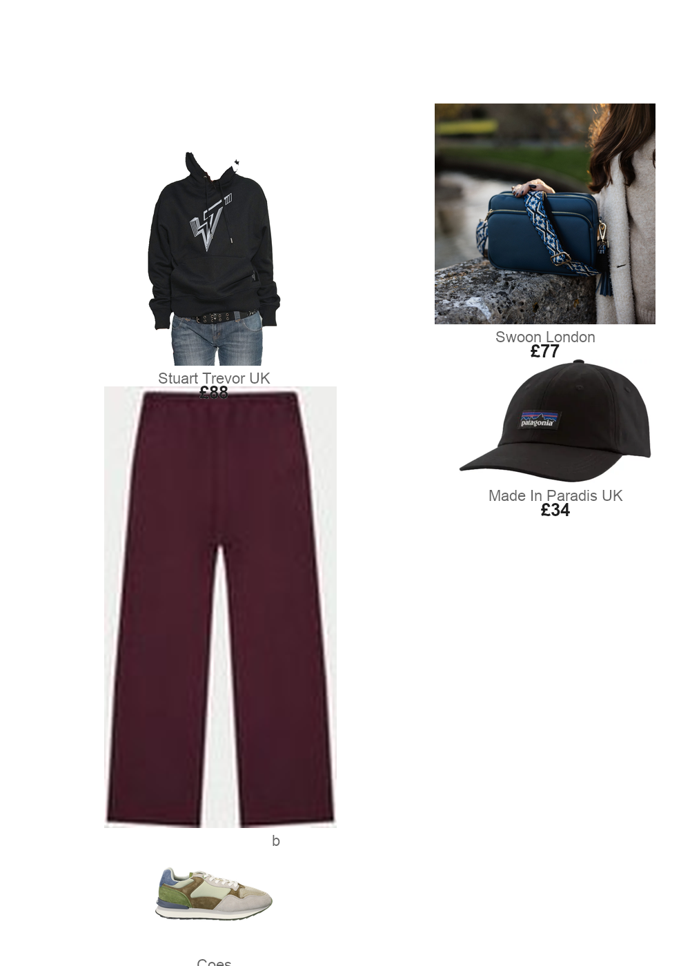 The complete outfit featuring TCC EMBOSSED STRAIGHT LEG JOGGERS - PLUM