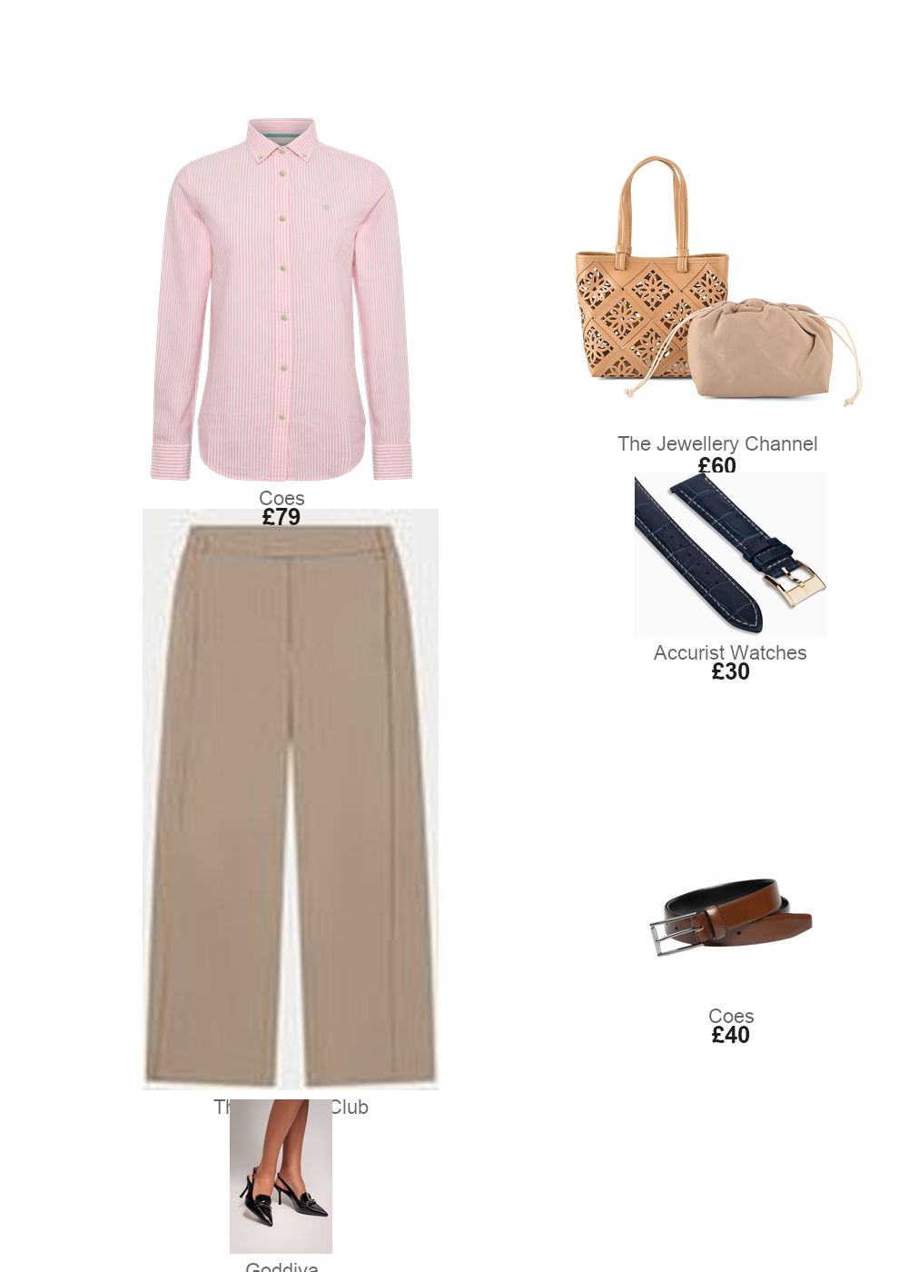 The complete outfit featuring Goddiva Goddiva Metal Accent Pointed Patent Slingback Shoes - Black