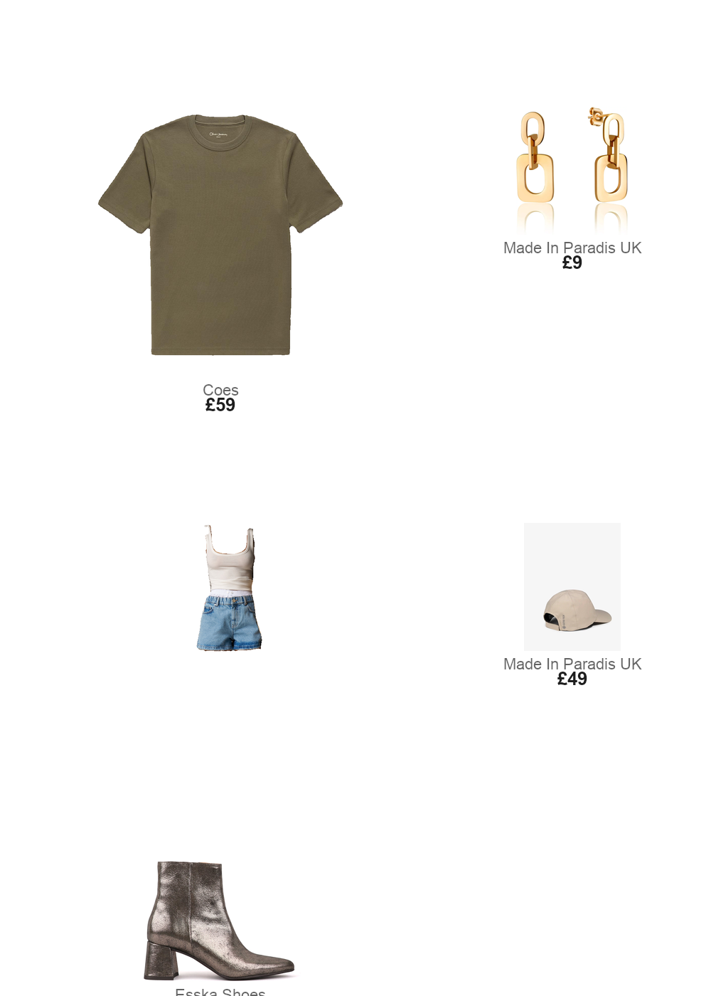 The complete outfit featuring Esska Lorna Metallic Iron