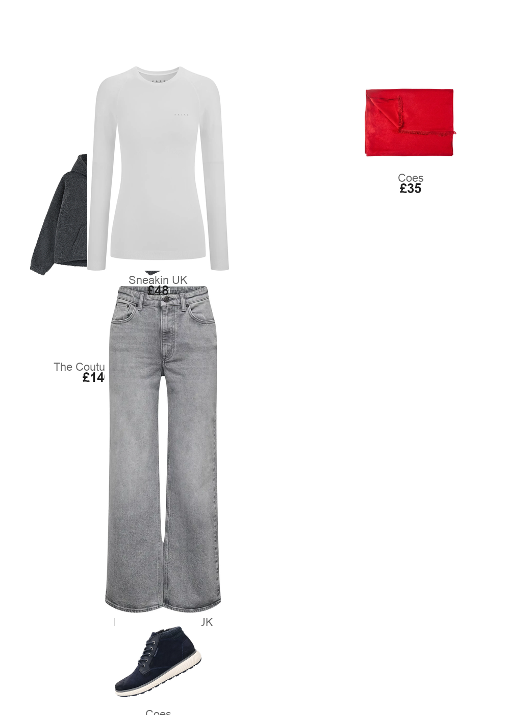 The complete outfit featuring TCC WASHED BORG ZIP THROUGH JACKET - CHARCOAL