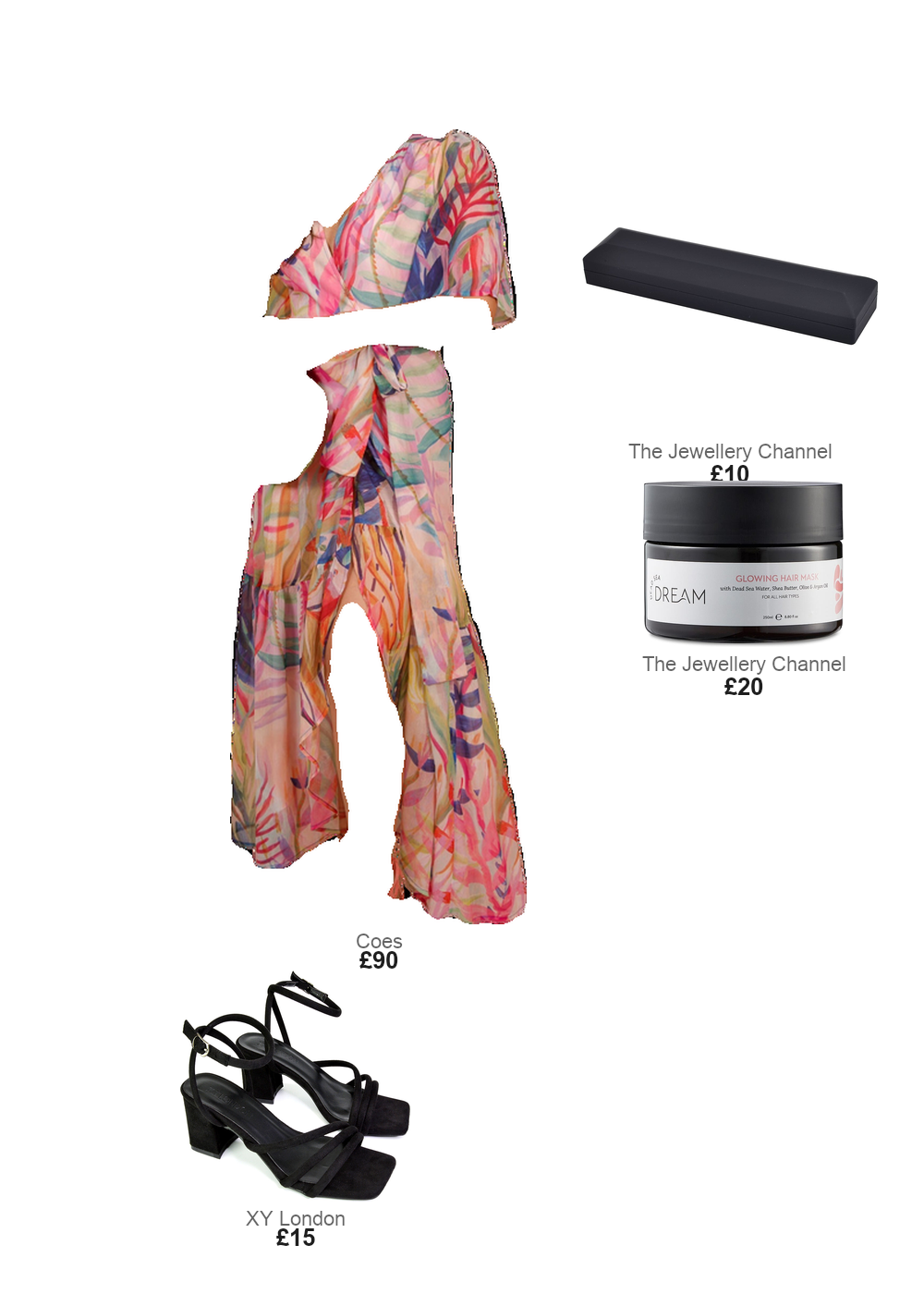 The complete outfit featuring TJC Dead Sea Dream Glowing Hair Mask - 250ml