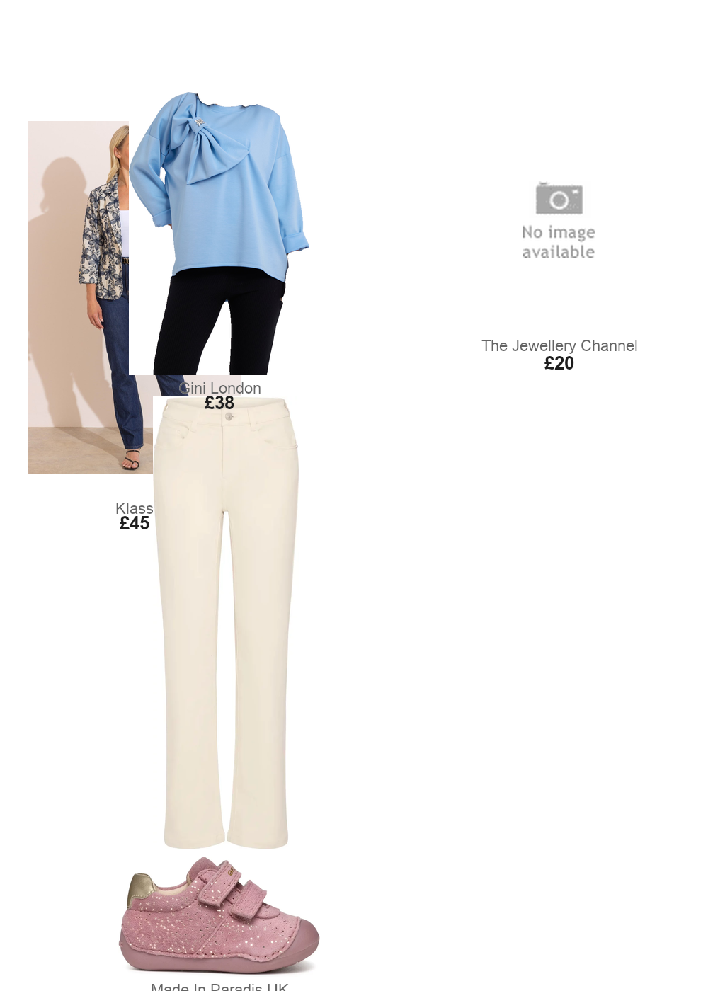 The complete outfit featuring Gini London Blue Side Contrast Bow Oversized Jumper Top