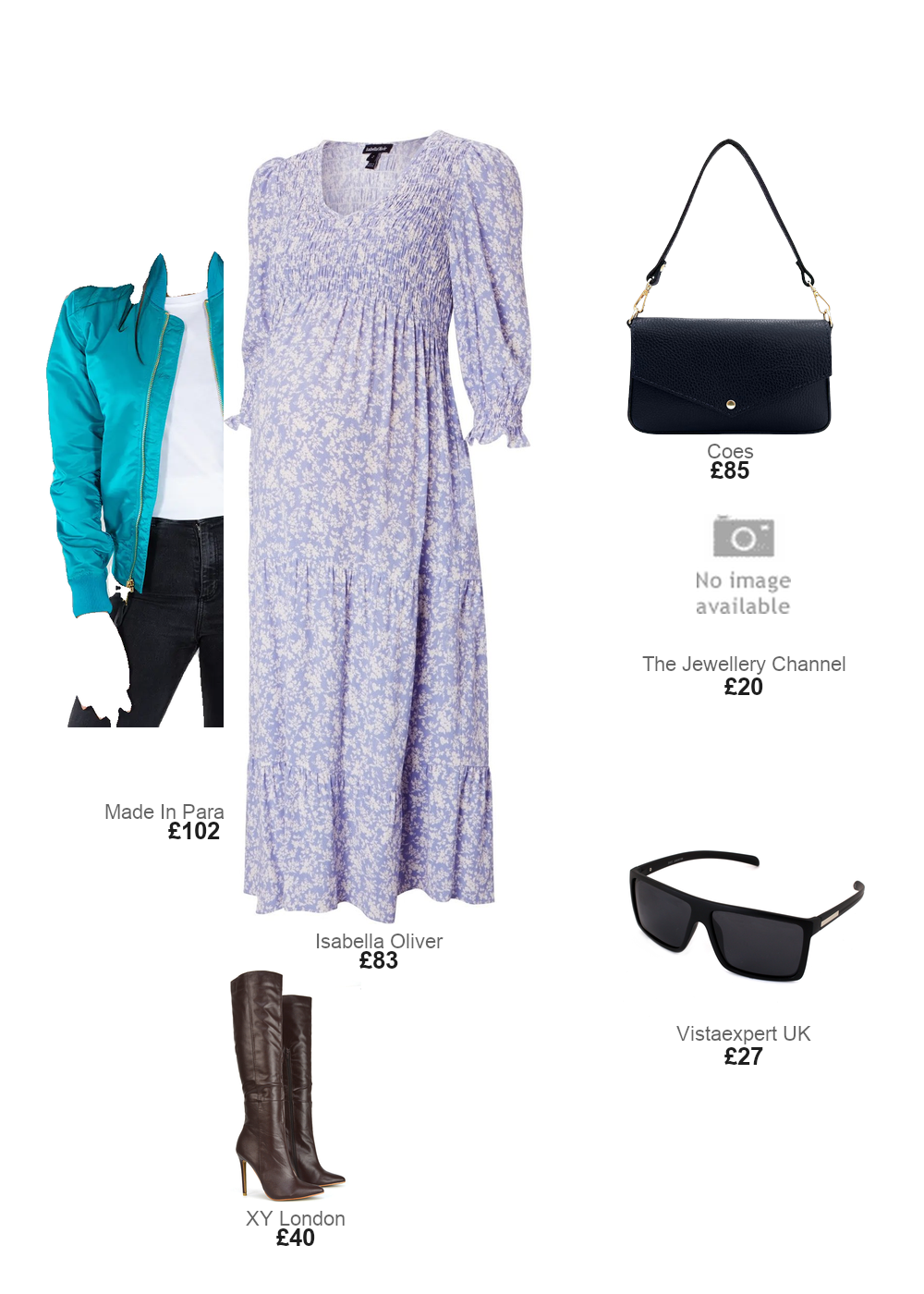 The complete outfit featuring Isabella Oliver Marlene Viscose Maternity Dress