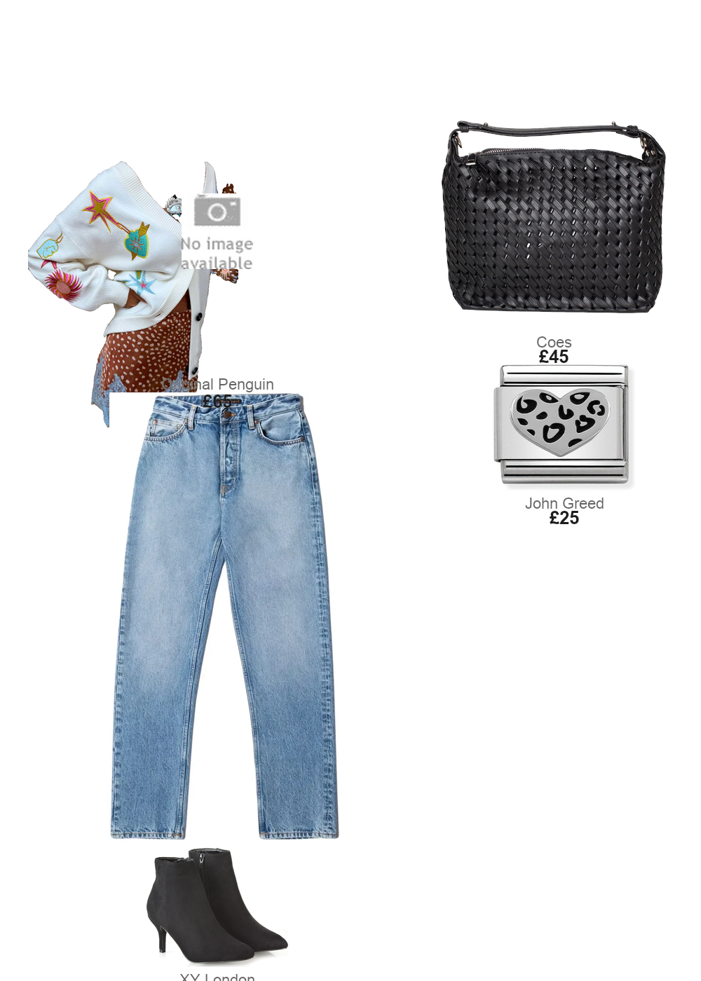 The complete outfit featuring Original Penguin UK Womens Long Sleeve Colour Block Quarter Zip Golf Polo Shirt In White