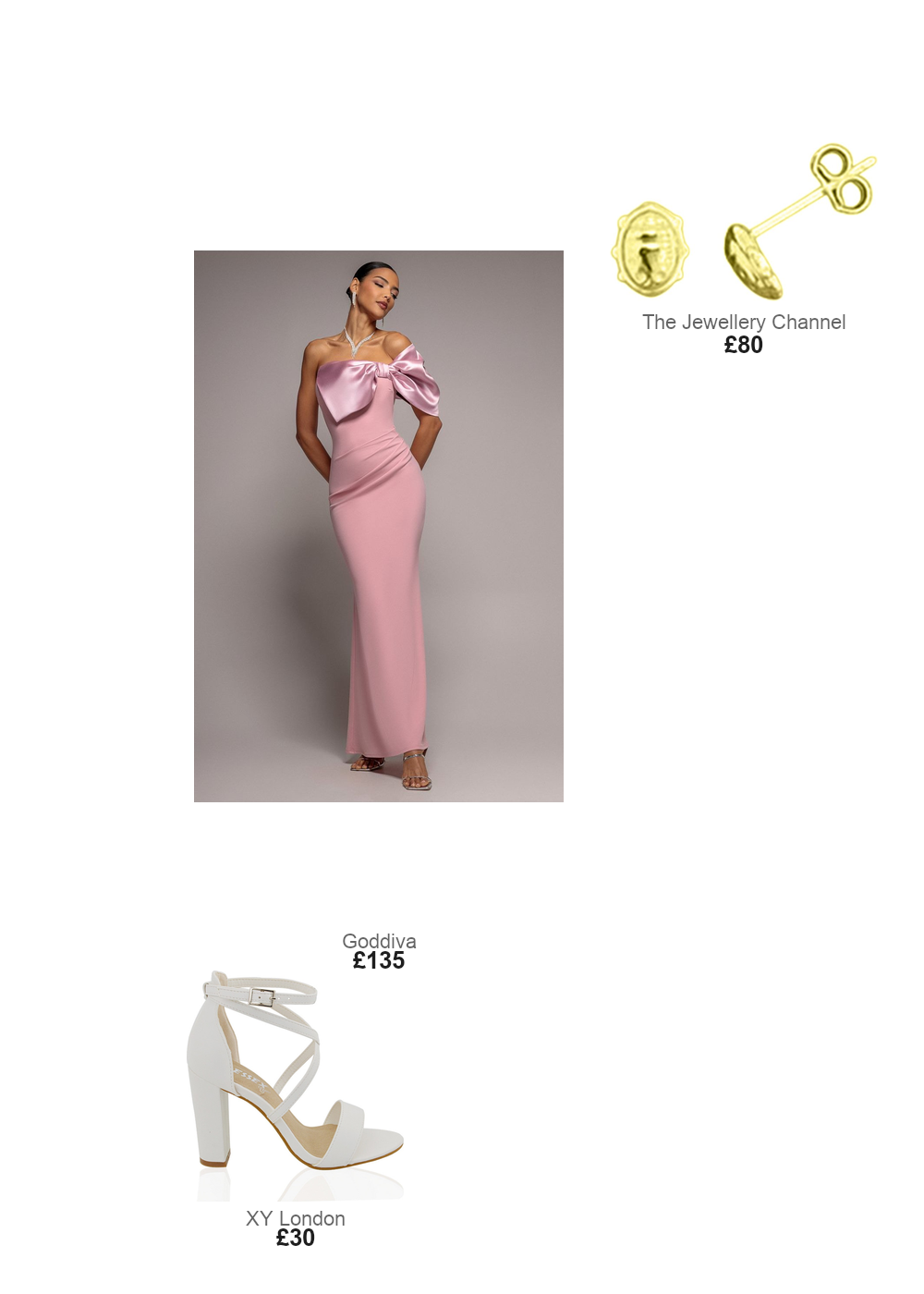 The complete outfit featuring TJC 9K Yellow Gold Earring with Push Back
