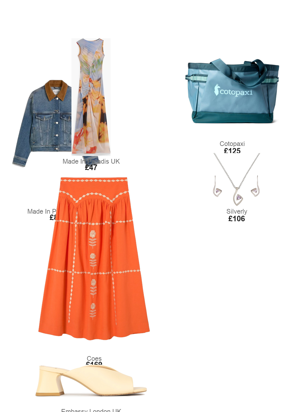 The complete outfit featuring Silverly Sterling Silver Amethyst Geometric Spiral Jewellery Set