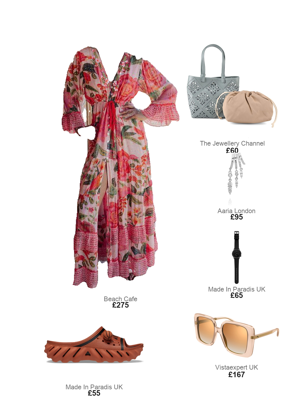 The complete outfit featuring Aaria London Cleo Hoop Illusion Earrings