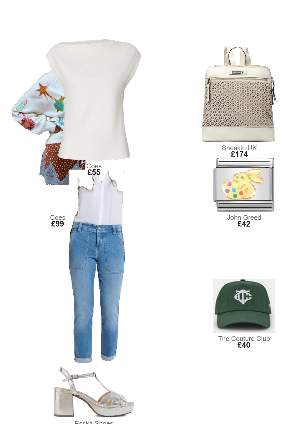 The complete outfit featuring Nomination Nomination Classic Gold Bunny with Easter Egg Charm