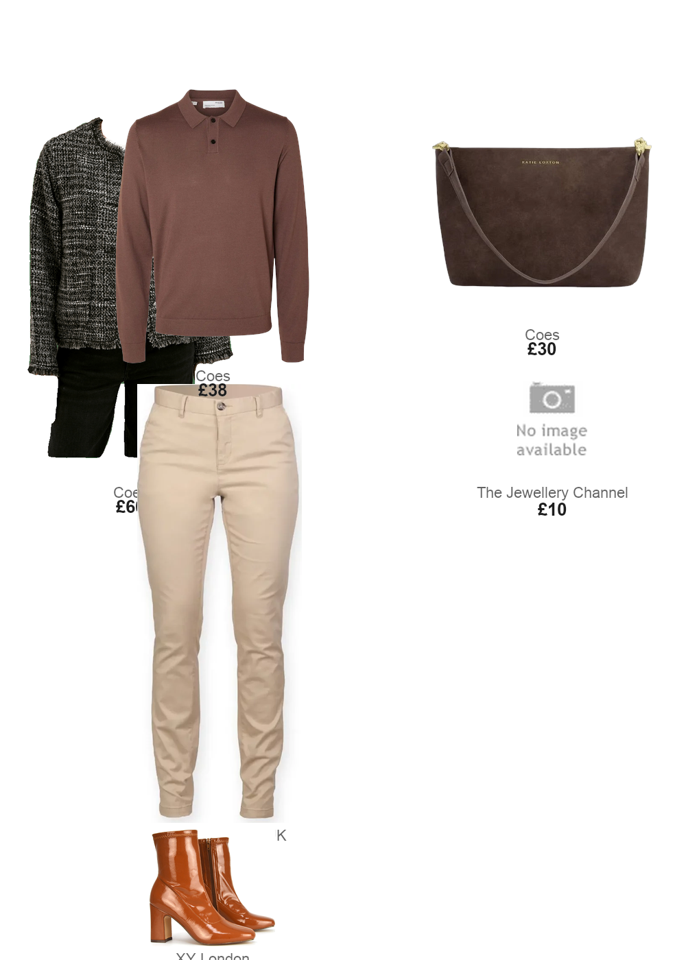 The complete outfit featuring xylondon Luxe Pointed Toe Zip-Up Block Heeled Ankle Sock Boots Heels in White Patent - Camel / UK 4 | EU 37 | US 6