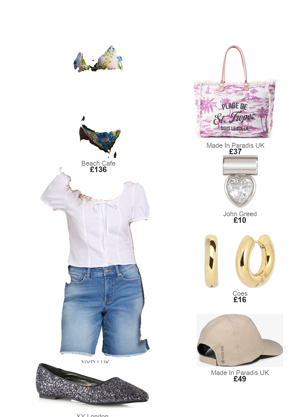 The complete outfit featuring Nydj Naomi Relaxed A-Line Denim Shorts With High Rise | Pacifica