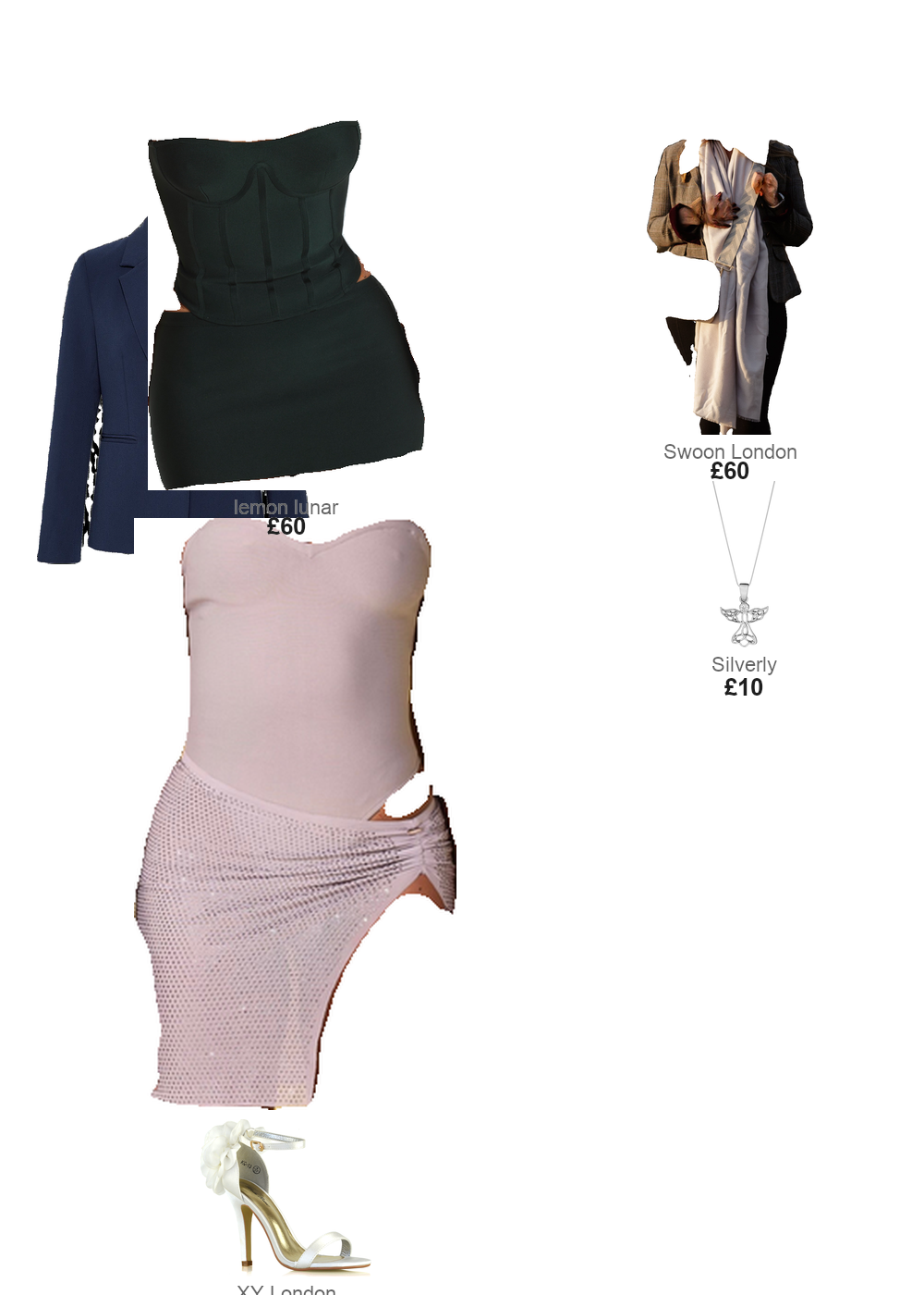 The complete outfit featuring 1 The Inara Bandage Corset Top Deep Green