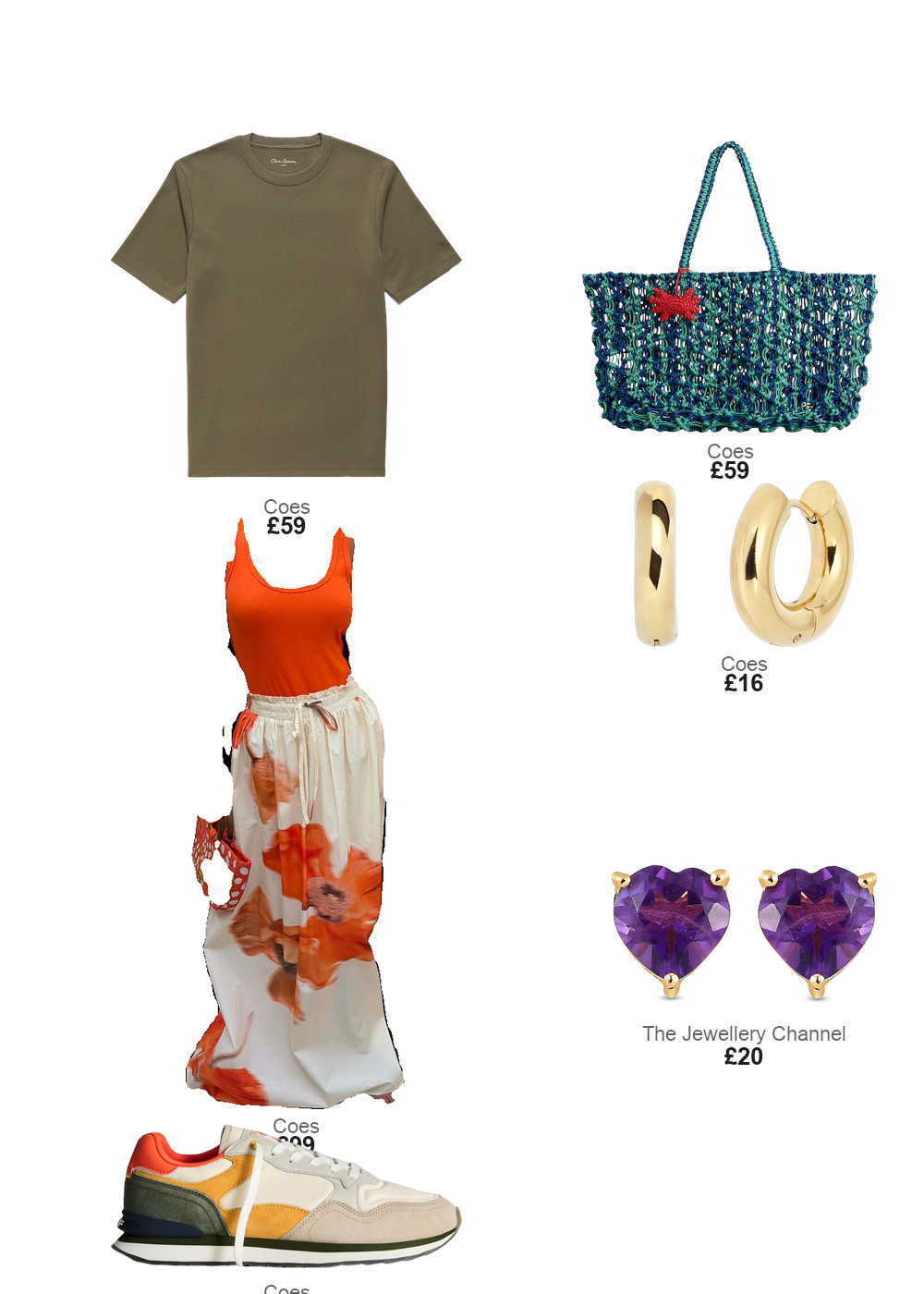 The complete outfit featuring TJC Amethyst Heart Stud Earrings in 18K Yellow Gold Vermeil Plated Sterling Silver 1.99 Ct.