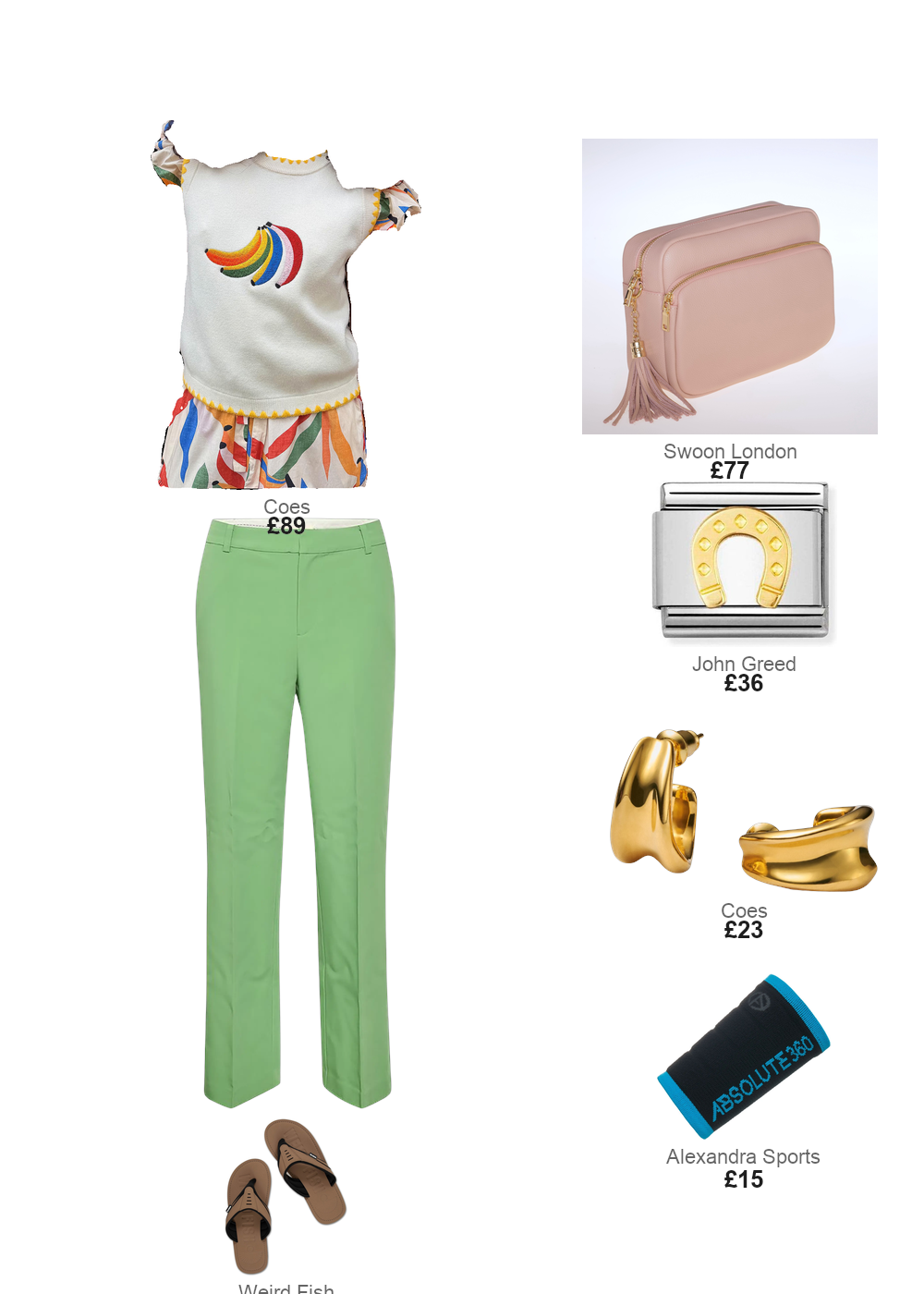 The complete outfit featuring Nomination Nomination Classic Gold Horseshoe Charm