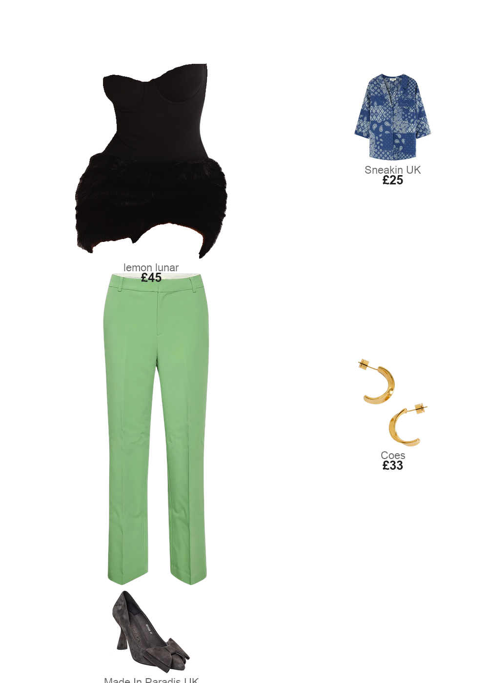 The complete outfit featuring The Black Sculpting Bodysuit