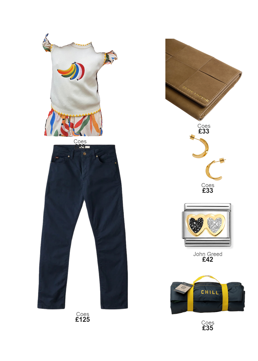 The complete outfit featuring Nomination Nomination Classic Gold Glitter Black & Silver Double Heart Charm