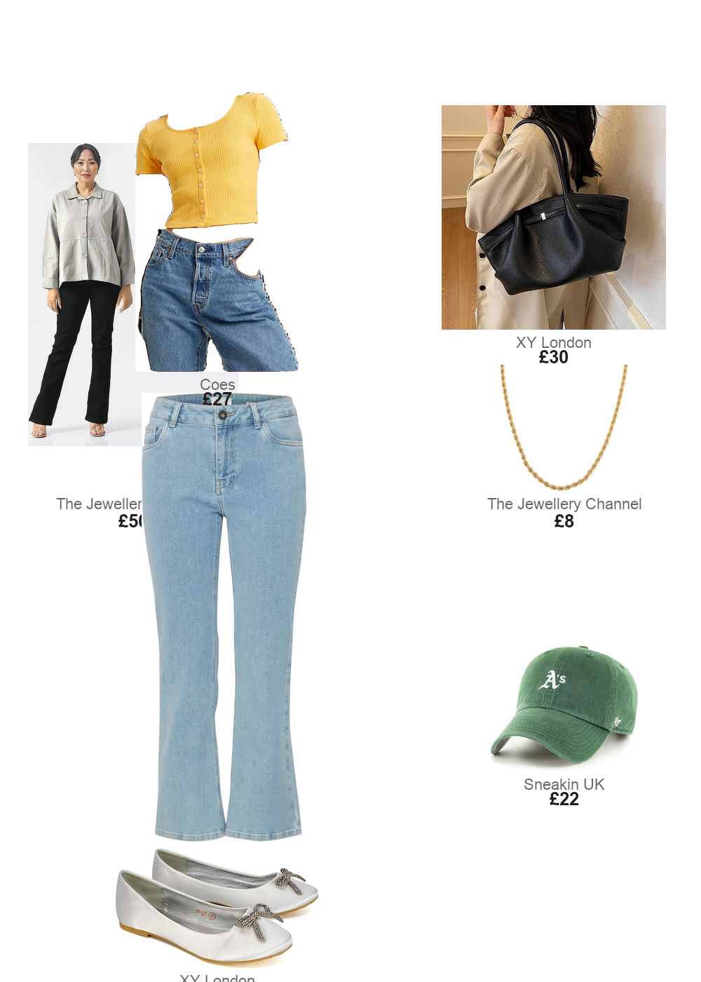 The complete outfit featuring TJC La Marey 100% Cotton Solid Jacket (Size M, 12 to 14) - Grey