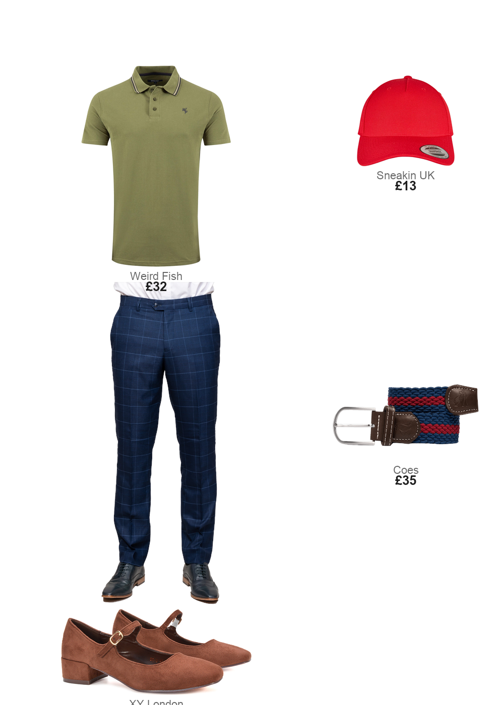 The complete outfit featuring Winter Green Weird Fish Dylan Organic Cotton Tipped Collar Polo Shirt Winter Green Size 3XL