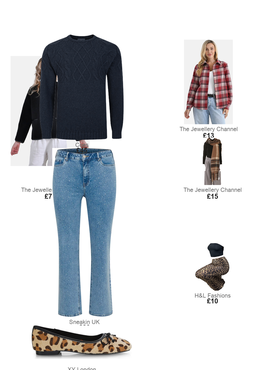 The complete outfit featuring TJC La Marey Fur-effect Coat with Appliques (Size 16 to 18) - Black