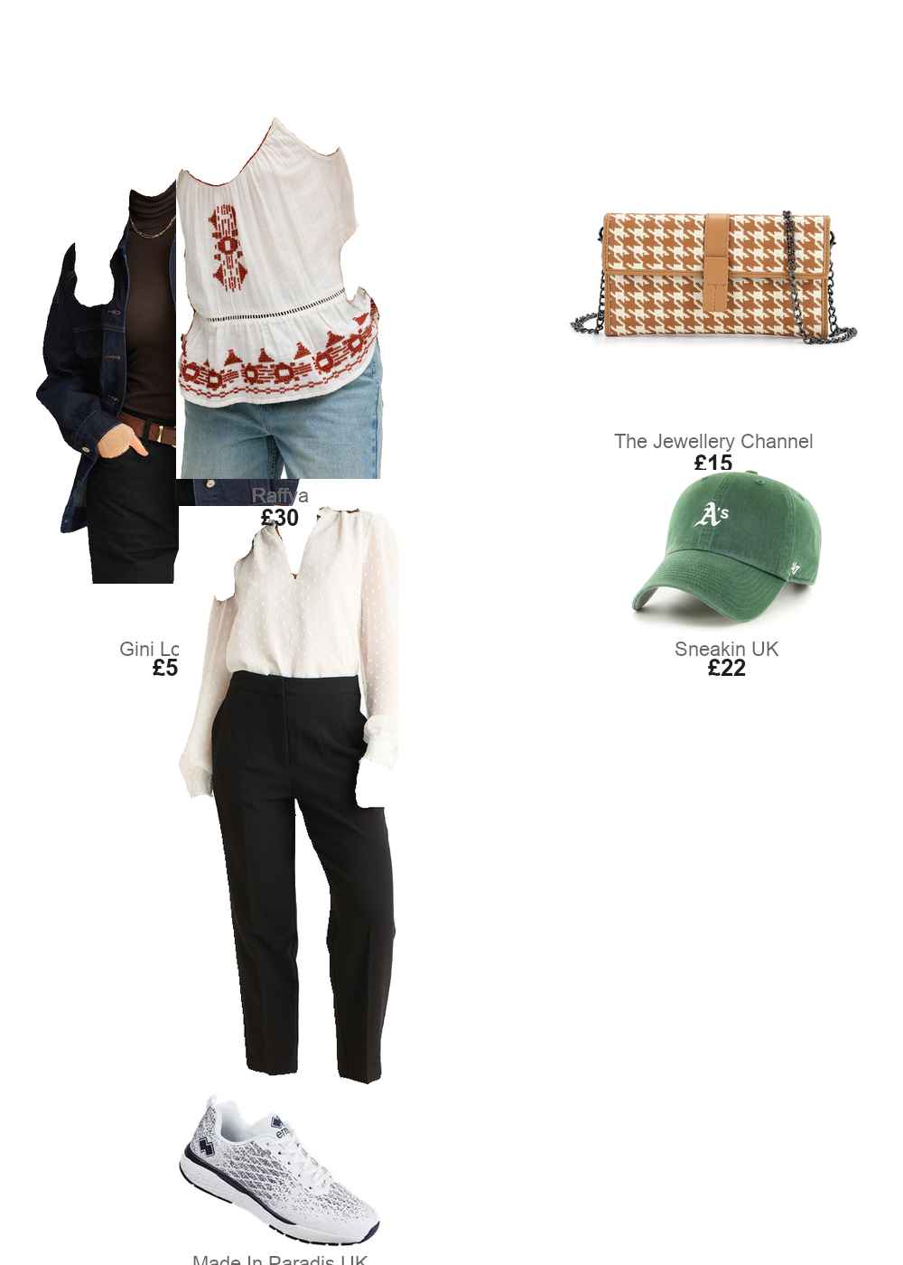 The complete outfit featuring Raffya Store Lilly Spaghetti Strap Embroidered Cami In White - 8