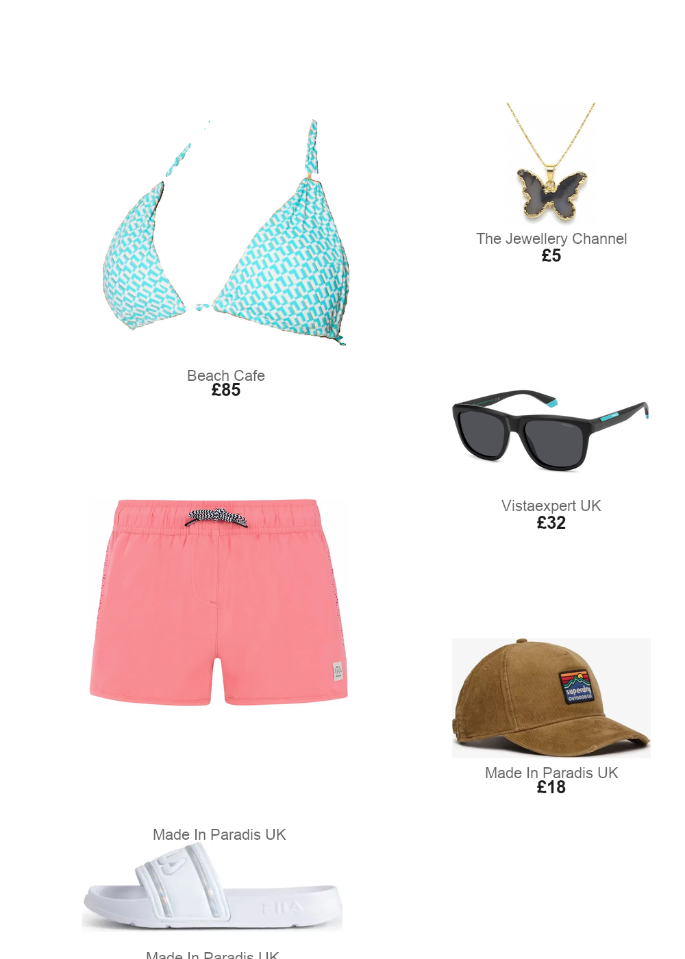 The complete outfit featuring Naia Beach Maia Bikini Top Turquoise Geo
