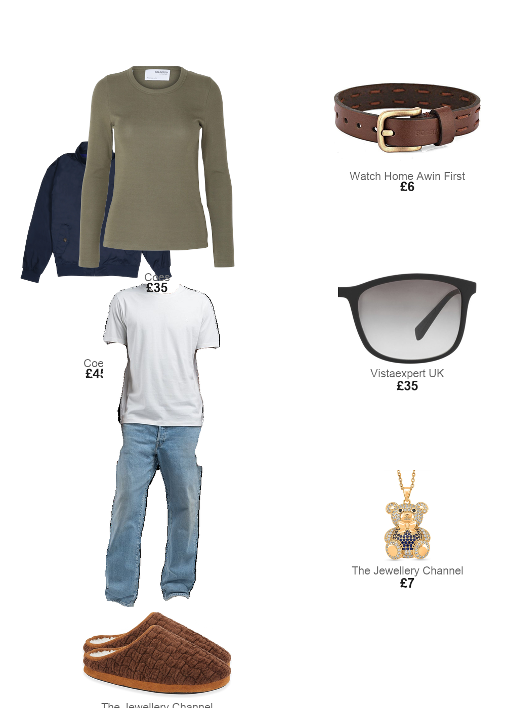 The complete outfit featuring TJC Jo - Joe Mens Quilted Fleece Lined Mule Slipper (Size 8) - Brown