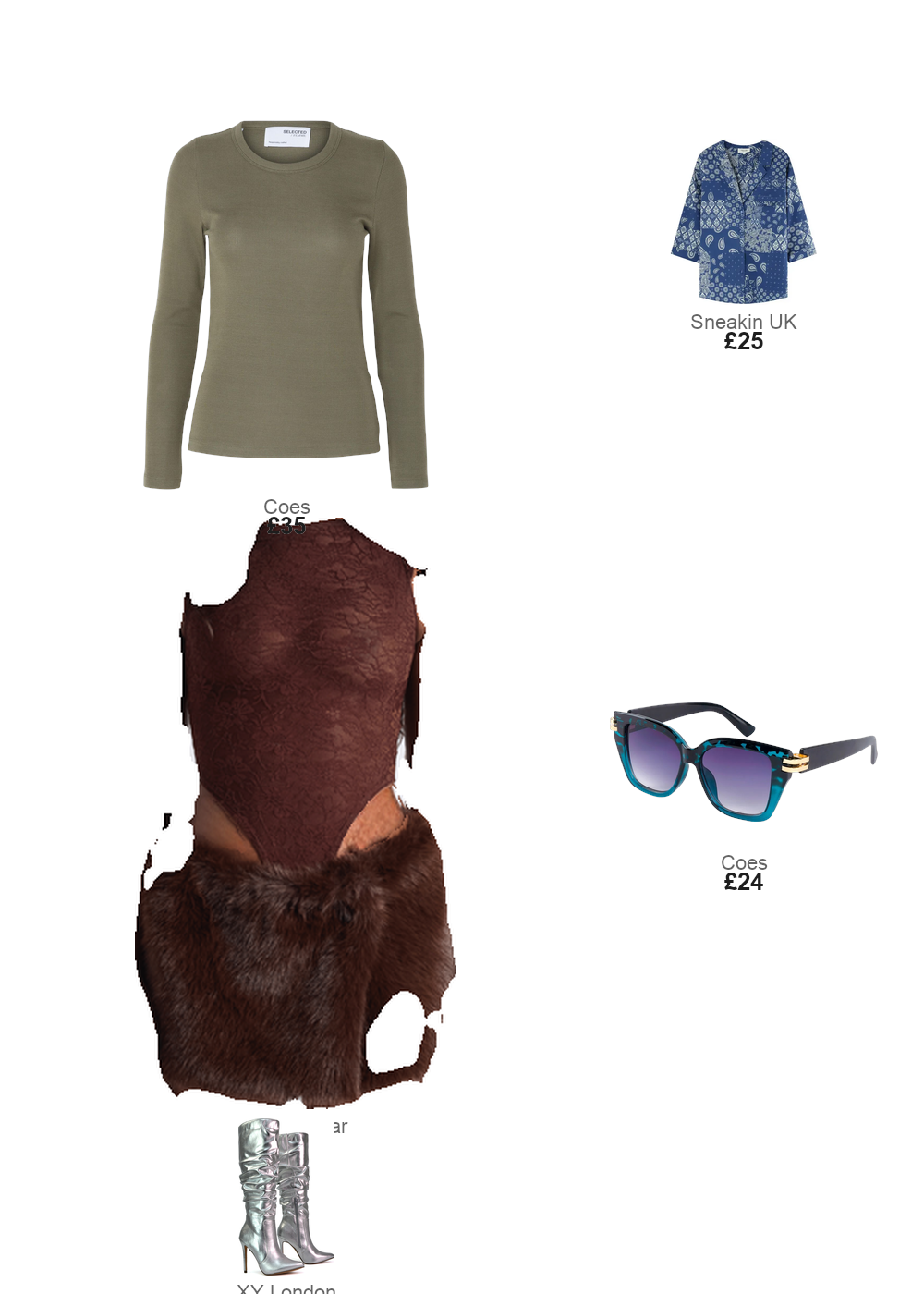 The complete outfit featuring THE HAZEL FUR SKIRT