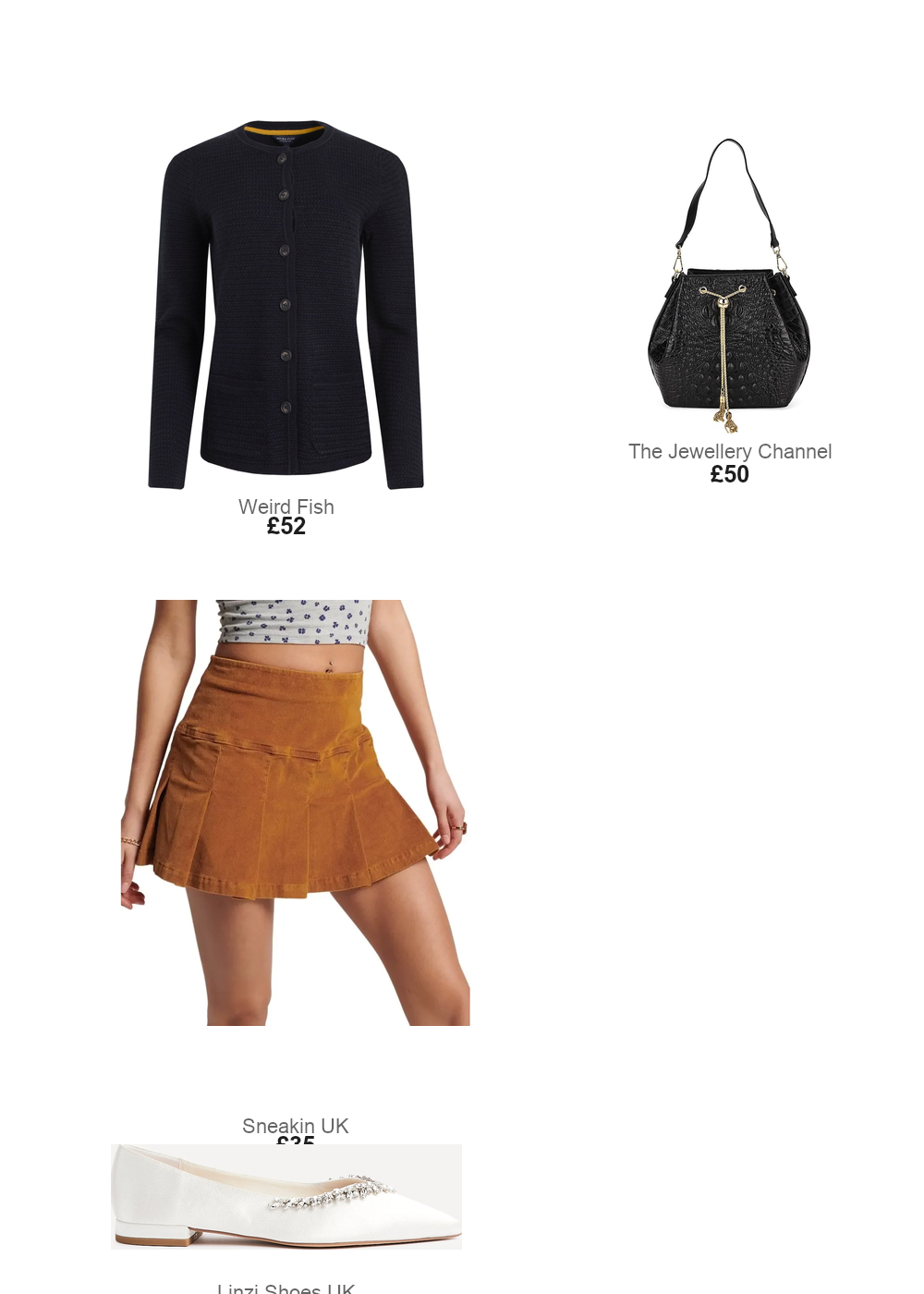 The complete outfit featuring Weird Fish Weird Fish Hayley Knitted Cardigan Navy Size 8