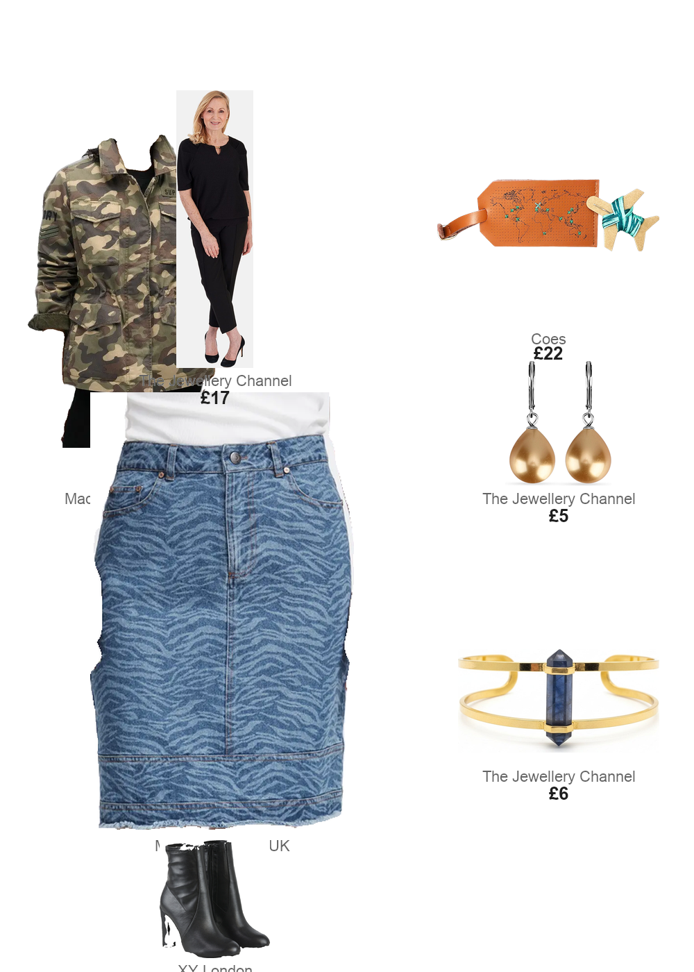 The complete outfit featuring Pulz Jeans Denim skirt for women Pulz Jeans Zamala