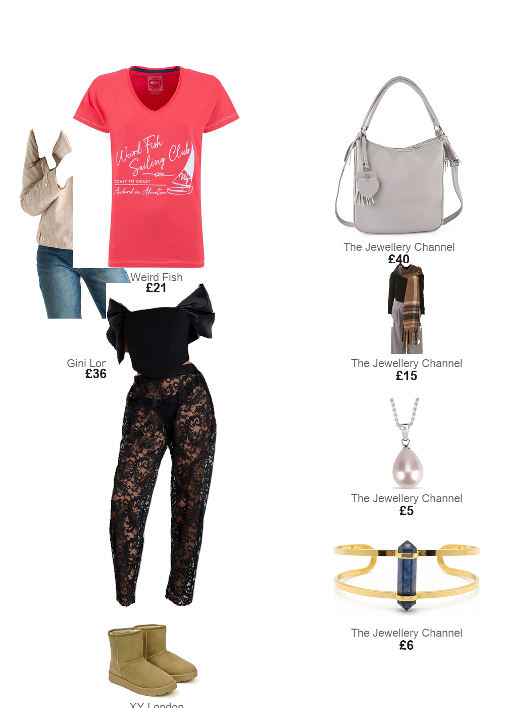 The complete outfit featuring Flamingo Weird Fish Ocean Front Print Graphic T-Shirt Flamingo Size 20