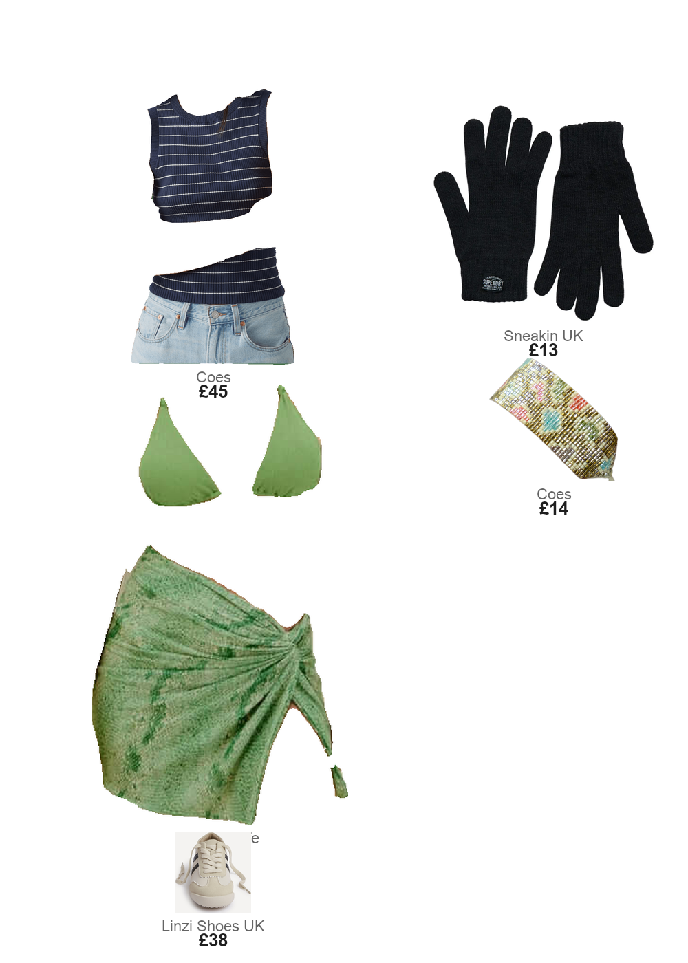 The complete outfit featuring Vix Swimwear Karen Mini Skirt Scandal