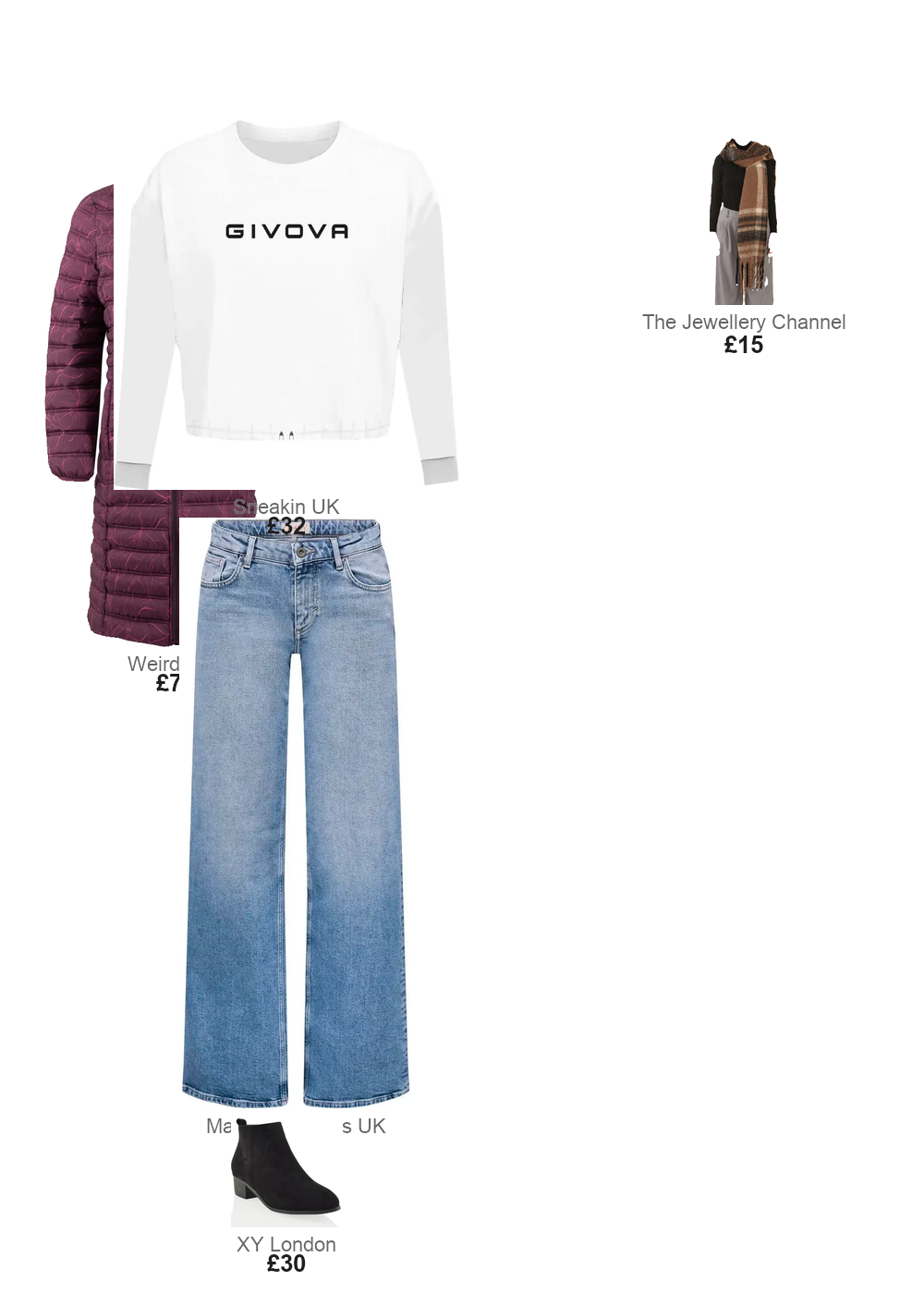 The complete outfit featuring Raisin Weird Fish Iryssa Lightweight Padded Mid-Line Hooded Jacket Raisin Size 12