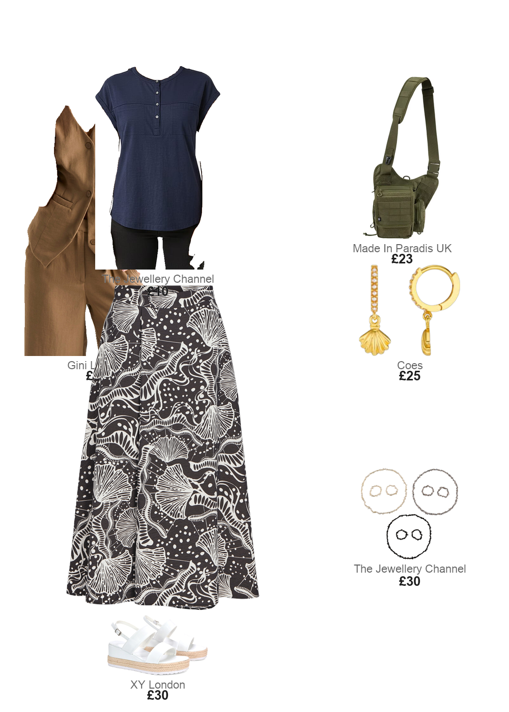 The complete outfit featuring Gini London Camel Tailored Button-Up Waistcoat
