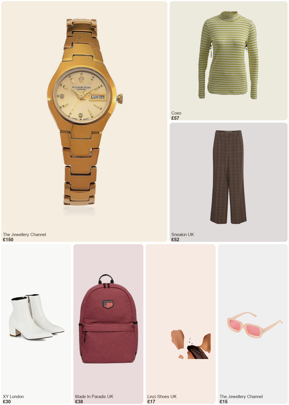 The complete outfit featuring TJC William Hunt Lab Grown Diamond Ladies Tungsten Carbide Case Watch - Coffee Colour