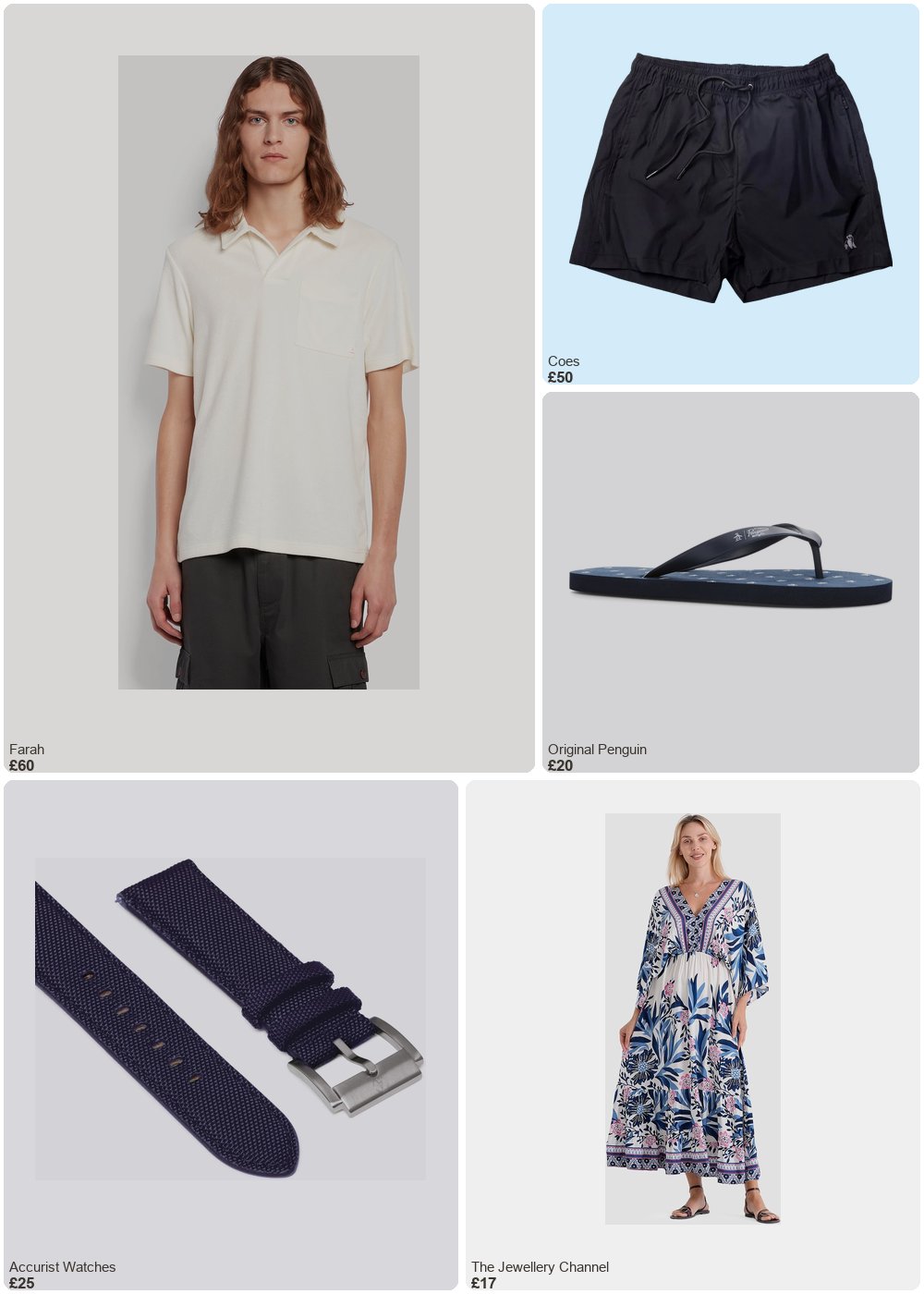 The complete outfit featuring Original Penguin UK Panama Flip Flops In Blue
