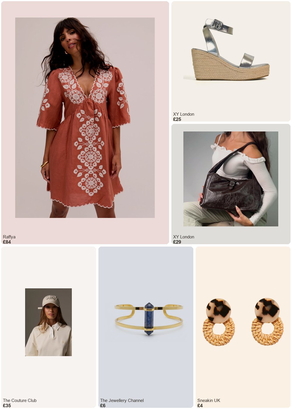 The complete outfit featuring Raffya Store Arabella V- Neck Embroidered Mini Dress In Brown - 8