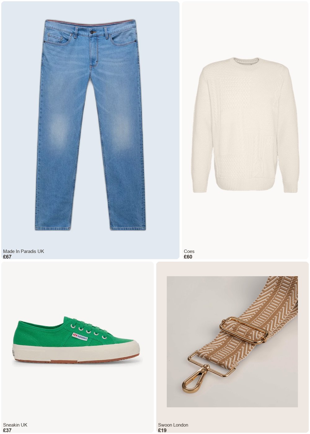 The complete outfit featuring Swoon London Stone Patterned Bag Strap