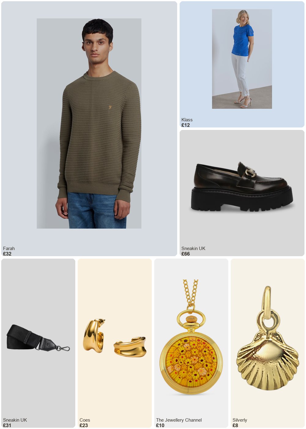 The complete outfit featuring Silverly Gold-Plated Sterling Silver Scallop Shell Charm - Seashell Pendant