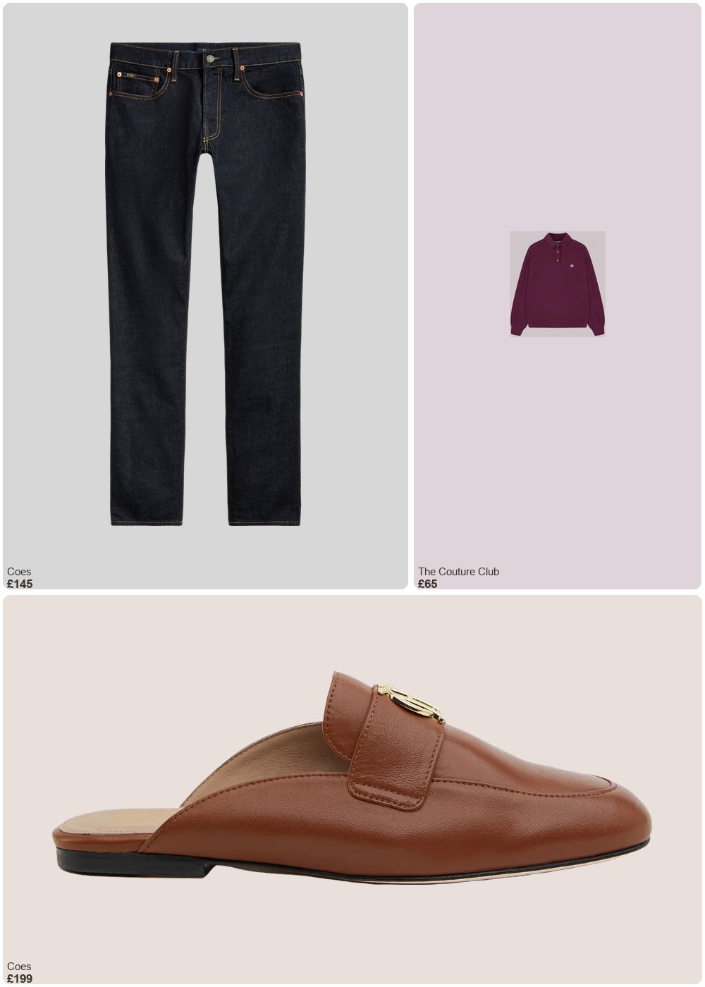 The complete outfit featuring TCC EMBLEM EMBROIDERED RUGBY POLO - PLUM