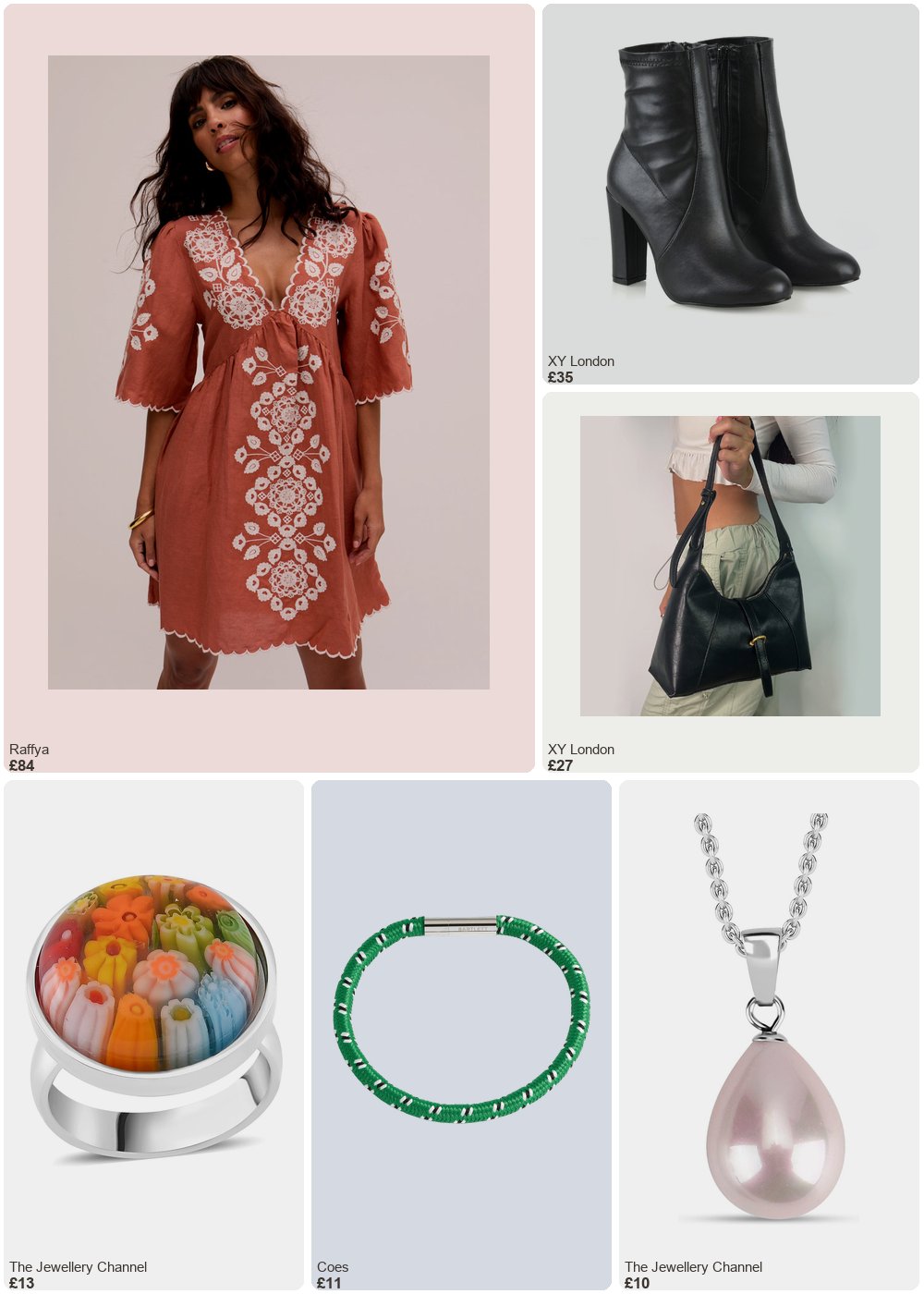 The complete outfit featuring TJC Peach Shell Pearl Pendant with Chain (Size 20)