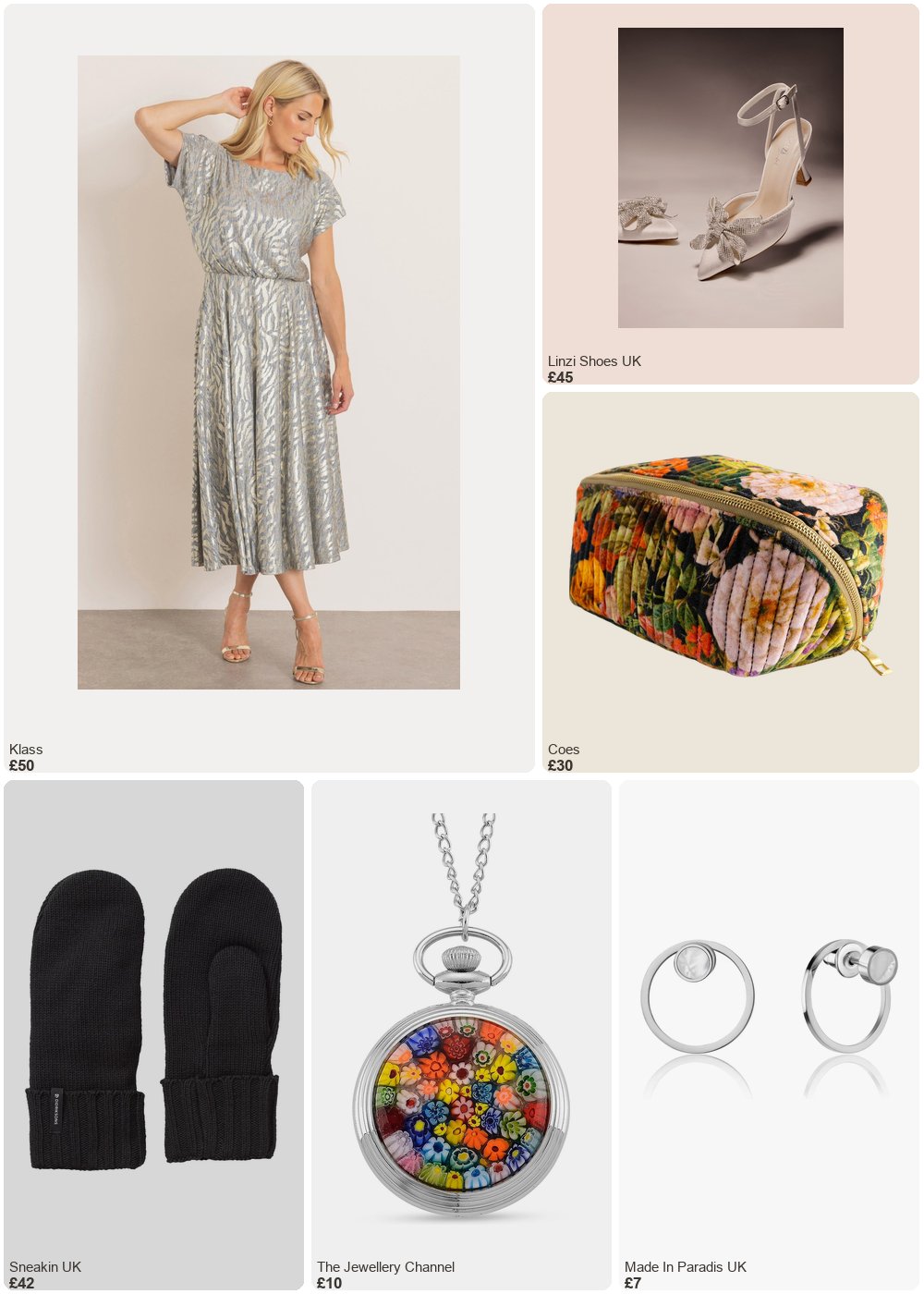 The complete outfit featuring Klass Klass Shimmer Animal Print Midi Dress Silver Women's
