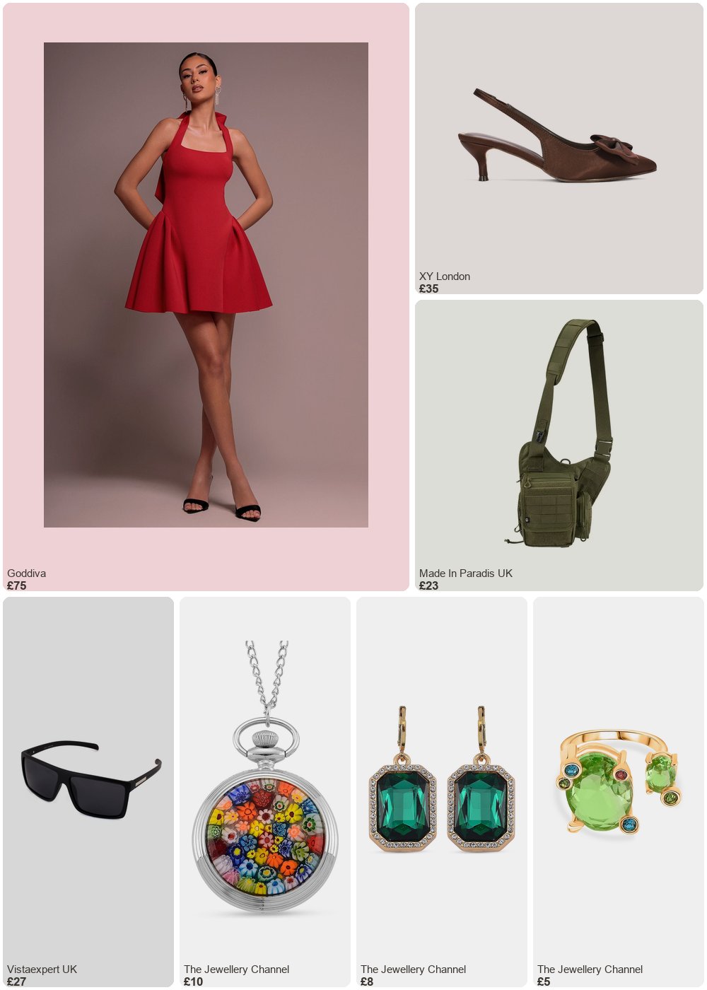 The complete outfit featuring Goddiva Goddiva Corset Fit And Flare Halter Neck Skater Mini Dress - Red
