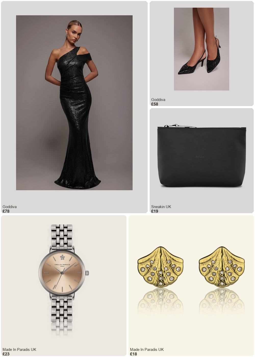The complete outfit featuring Goddiva Goddiva Pearl Embellished Slingback Heeled Court Shoes - Black